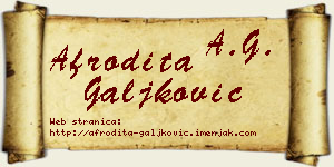 Afrodita Galjković vizit kartica
